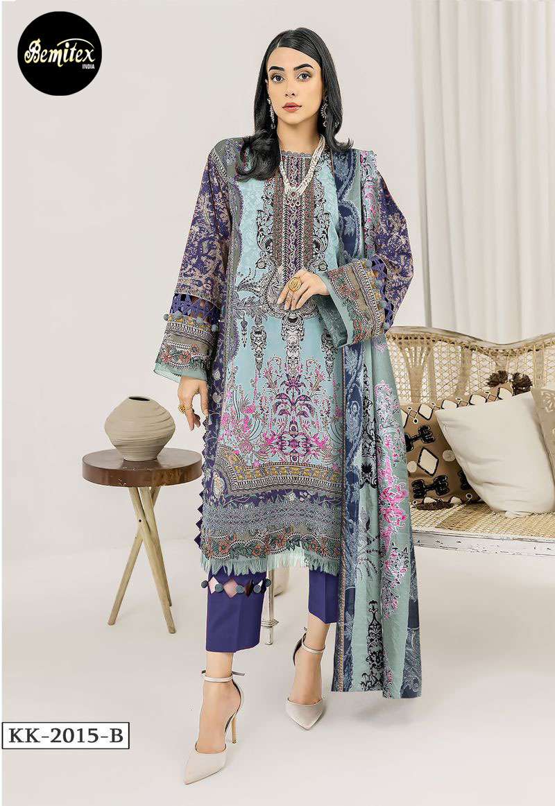 BEMITEX INDIA PRESENTS PURE COTTON PRINT WITH 2 EMBRODIERY PATCH PAKISTANI DRESS MATERIAL WHOLESALE SHOP IN SURAT